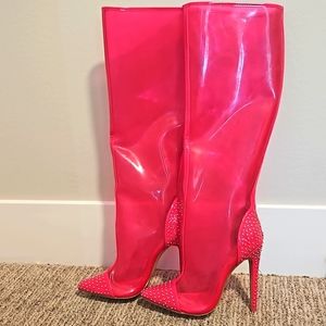 Hot Pink Knee-High Boots